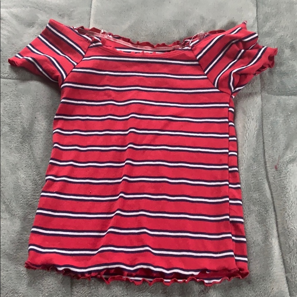 GIRLS SIZE 10 OFF THE SHOULDER TEE